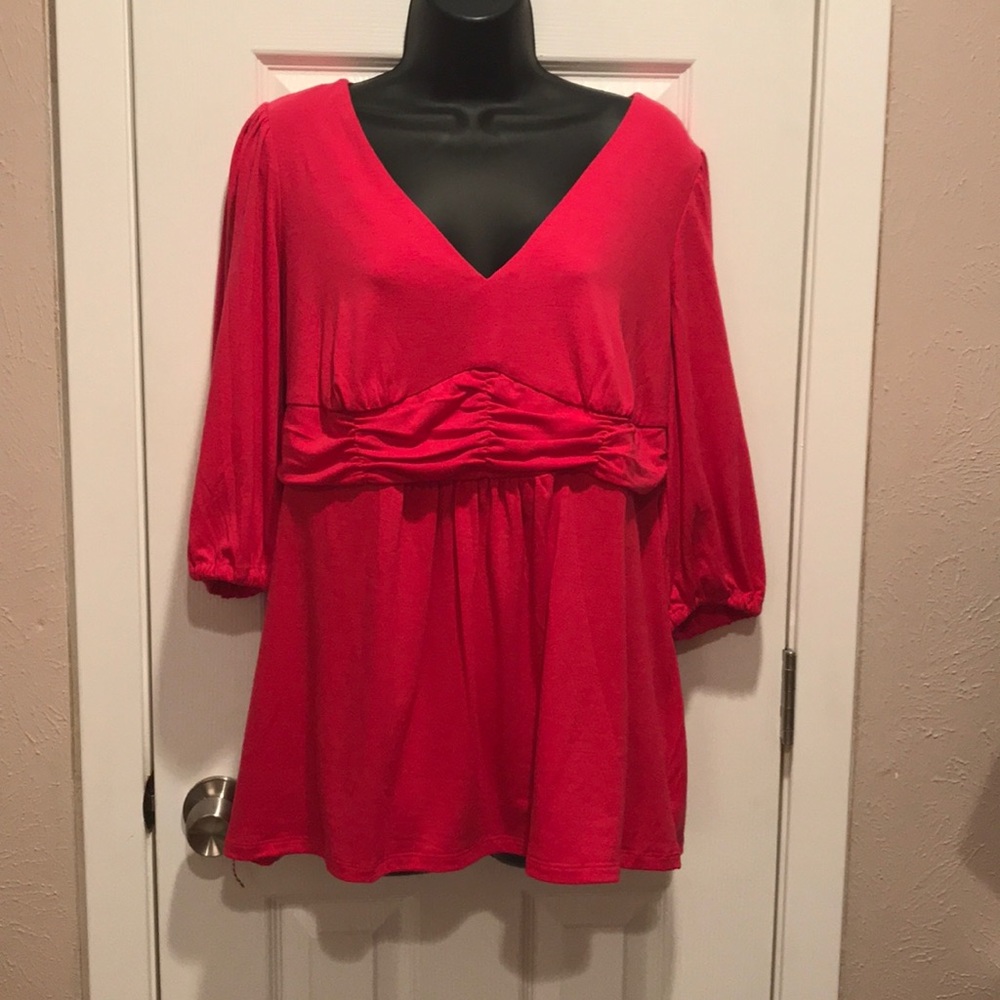 Fushia pink empire waist top